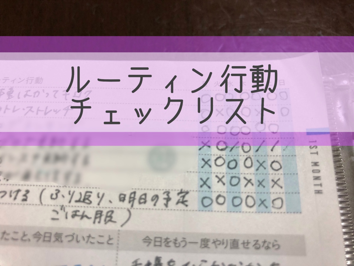 目標達成ノートの感想その2 ルーティン行動チェックリスト 私だってていねいに暮らしたい